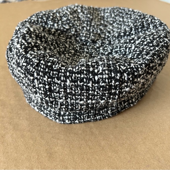 Women’s Newsboy Cap Hat Black and White Tweed Beret One Size Flat Cap Gatsby Hat - Picture 7 of 8